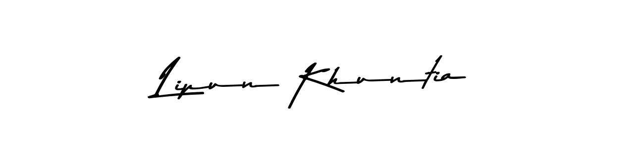 Make a beautiful signature design for name Lipun Khuntia. With this signature (Asem Kandis PERSONAL USE) style, you can create a handwritten signature for free. Lipun Khuntia signature style 9 images and pictures png