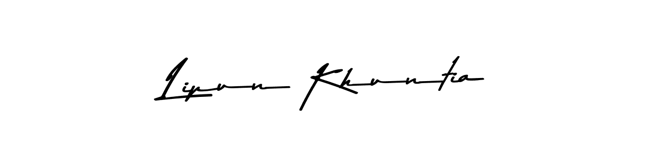 Make a beautiful signature design for name Lipun Khuntia. With this signature (Asem Kandis PERSONAL USE) style, you can create a handwritten signature for free. Lipun Khuntia signature style 9 images and pictures png