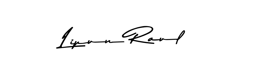 How to make Lipun Raul name signature. Use Asem Kandis PERSONAL USE style for creating short signs online. This is the latest handwritten sign. Lipun Raul signature style 9 images and pictures png