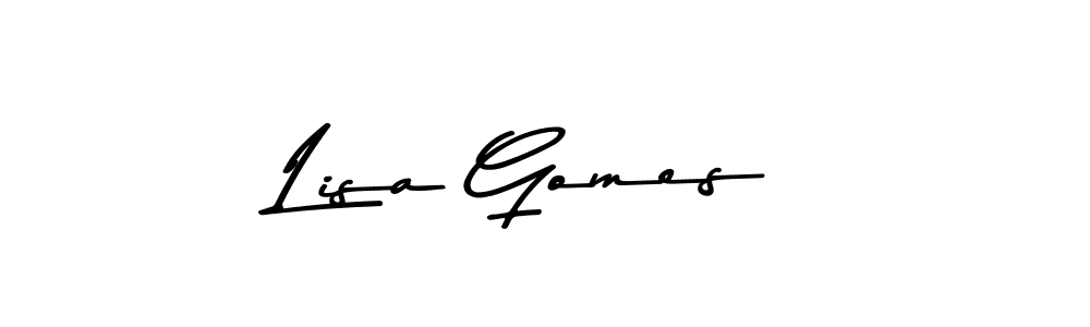 Create a beautiful signature design for name Lisa Gomes. With this signature (Asem Kandis PERSONAL USE) fonts, you can make a handwritten signature for free. Lisa Gomes signature style 9 images and pictures png