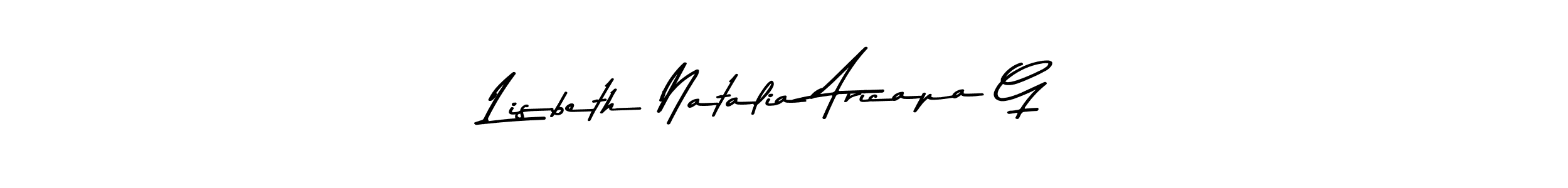 if you are searching for the best signature style for your name Lisbeth Natalia Aricapa G. so please give up your signature search. here we have designed multiple signature styles  using Asem Kandis PERSONAL USE. Lisbeth Natalia Aricapa G signature style 9 images and pictures png