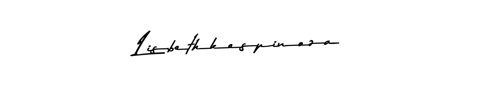 if you are searching for the best signature style for your name Lisbethkespinoza. so please give up your signature search. here we have designed multiple signature styles  using Asem Kandis PERSONAL USE. Lisbethkespinoza signature style 9 images and pictures png