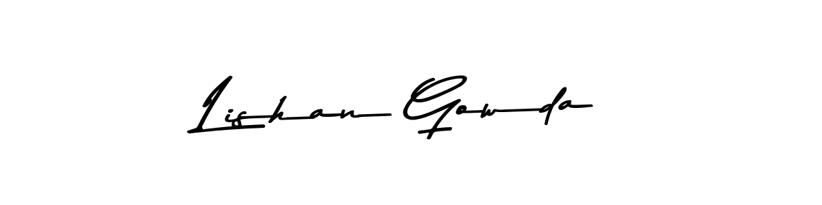 Also You can easily find your signature by using the search form. We will create Lishan Gowda name handwritten signature images for you free of cost using Asem Kandis PERSONAL USE sign style. Lishan Gowda signature style 9 images and pictures png