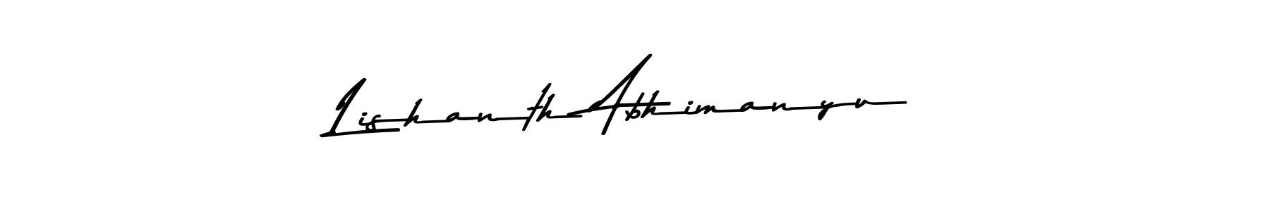 Asem Kandis PERSONAL USE is a professional signature style that is perfect for those who want to add a touch of class to their signature. It is also a great choice for those who want to make their signature more unique. Get Lishanth Abhimanyu name to fancy signature for free. Lishanth Abhimanyu signature style 9 images and pictures png