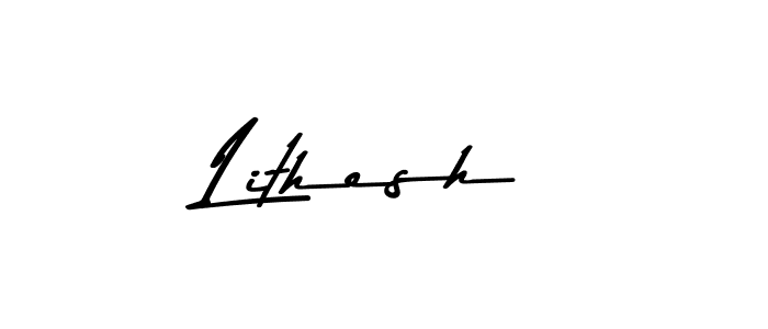 Make a beautiful signature design for name Lithesh. With this signature (Asem Kandis PERSONAL USE) style, you can create a handwritten signature for free. Lithesh signature style 9 images and pictures png