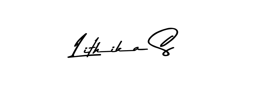This is the best signature style for the Lithika S name. Also you like these signature font (Asem Kandis PERSONAL USE). Mix name signature. Lithika S signature style 9 images and pictures png