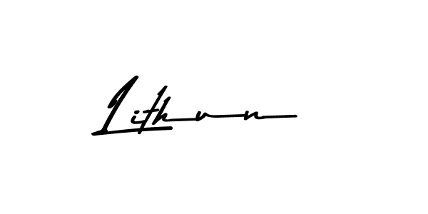 How to make Lithun name signature. Use Asem Kandis PERSONAL USE style for creating short signs online. This is the latest handwritten sign. Lithun signature style 9 images and pictures png