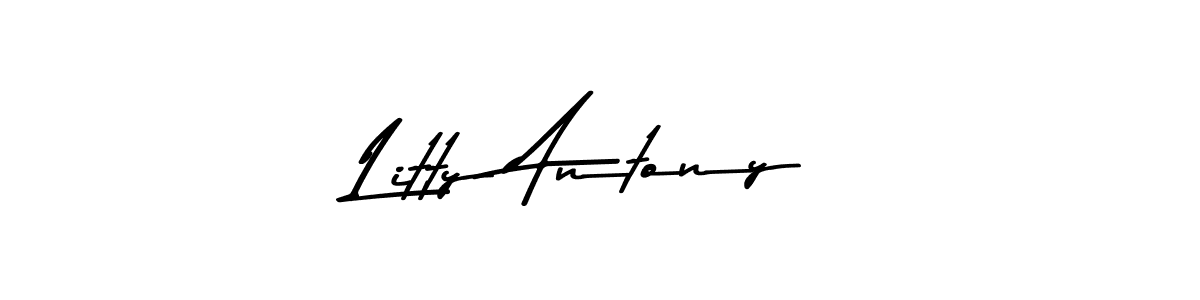 Also we have Litty Antony name is the best signature style. Create professional handwritten signature collection using Asem Kandis PERSONAL USE autograph style. Litty Antony signature style 9 images and pictures png