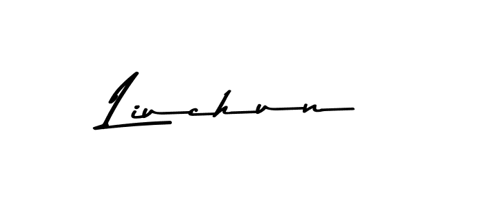How to make Liuchun name signature. Use Asem Kandis PERSONAL USE style for creating short signs online. This is the latest handwritten sign. Liuchun signature style 9 images and pictures png