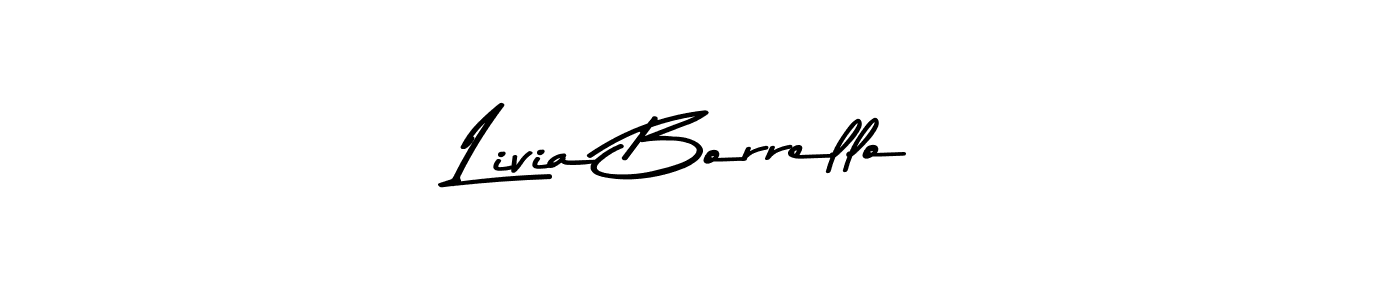 How to make Livia Borrello name signature. Use Asem Kandis PERSONAL USE style for creating short signs online. This is the latest handwritten sign. Livia Borrello signature style 9 images and pictures png