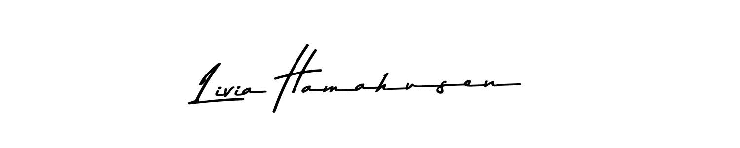 Asem Kandis PERSONAL USE is a professional signature style that is perfect for those who want to add a touch of class to their signature. It is also a great choice for those who want to make their signature more unique. Get Livia Hamahusen name to fancy signature for free. Livia Hamahusen signature style 9 images and pictures png