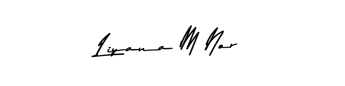 You should practise on your own different ways (Asem Kandis PERSONAL USE) to write your name (Liyana M Nor) in signature. don't let someone else do it for you. Liyana M Nor signature style 9 images and pictures png