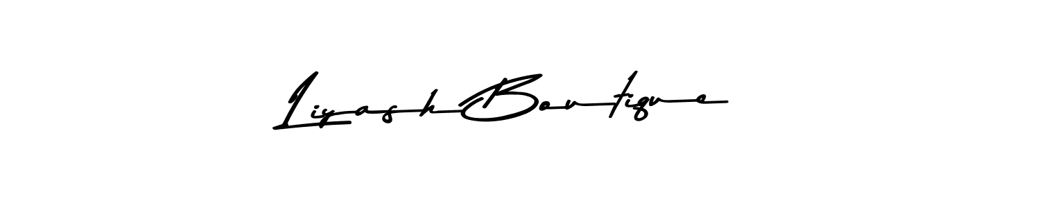 Make a beautiful signature design for name Liyash Boutique. With this signature (Asem Kandis PERSONAL USE) style, you can create a handwritten signature for free. Liyash Boutique signature style 9 images and pictures png