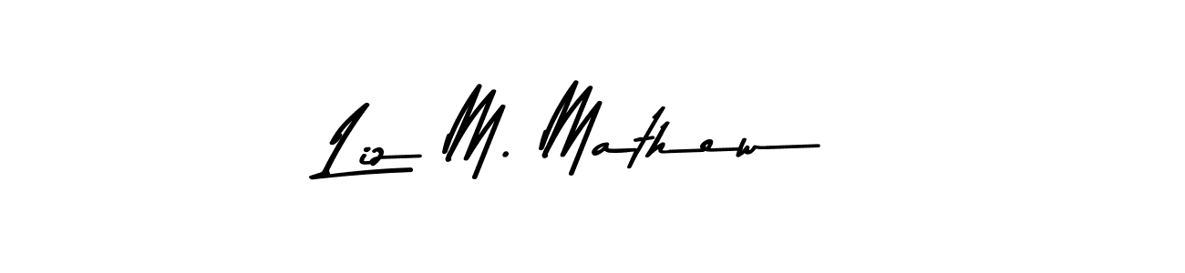 if you are searching for the best signature style for your name Liz M. Mathew. so please give up your signature search. here we have designed multiple signature styles  using Asem Kandis PERSONAL USE. Liz M. Mathew signature style 9 images and pictures png