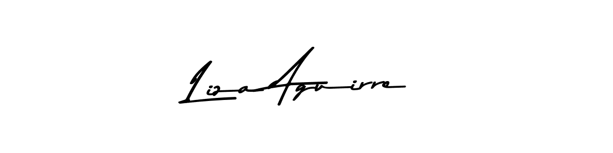 How to make Liza Aguirre name signature. Use Asem Kandis PERSONAL USE style for creating short signs online. This is the latest handwritten sign. Liza Aguirre signature style 9 images and pictures png