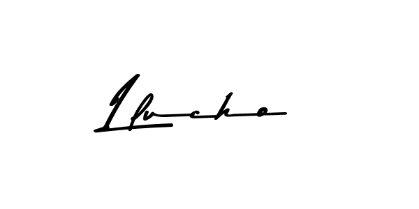 Make a beautiful signature design for name Llucho. With this signature (Asem Kandis PERSONAL USE) style, you can create a handwritten signature for free. Llucho signature style 9 images and pictures png
