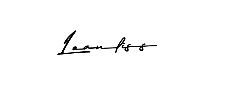 Make a beautiful signature design for name Loanliss. With this signature (Asem Kandis PERSONAL USE) style, you can create a handwritten signature for free. Loanliss signature style 9 images and pictures png