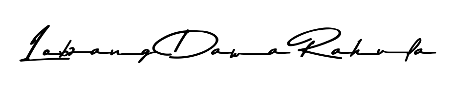 Discover the perfect balance of readability and style for Lobzang Dawa Rahula with Asem Kandis PERSONAL USE font. Create your dream signature today. Lobzang Dawa Rahula signature style 9 images and pictures png