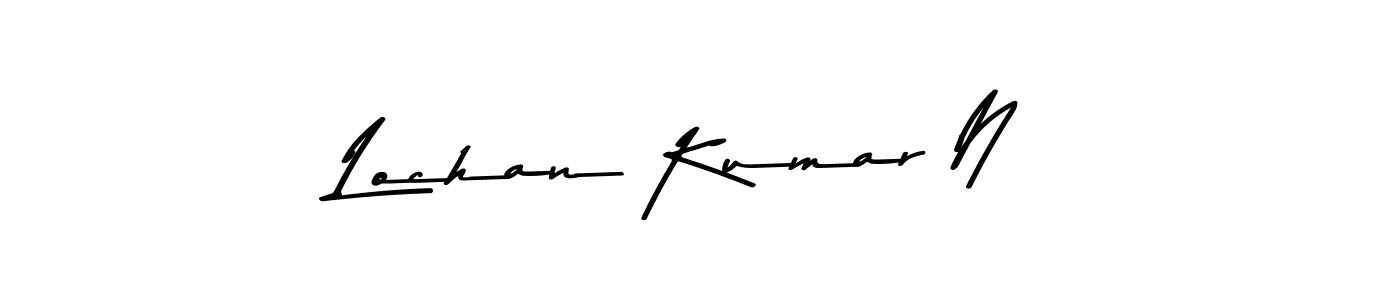 Create a beautiful signature design for name Lochan Kumar N. With this signature (Asem Kandis PERSONAL USE) fonts, you can make a handwritten signature for free. Lochan Kumar N signature style 9 images and pictures png