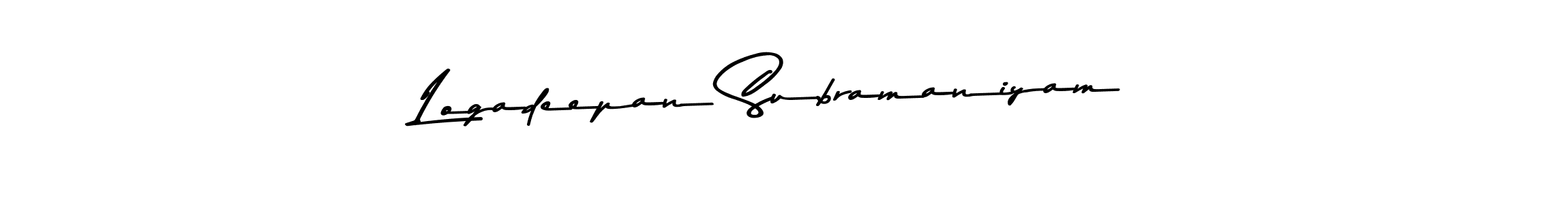 Design your own signature with our free online signature maker. With this signature software, you can create a handwritten (Asem Kandis PERSONAL USE) signature for name Logadeepan Subramaniyam. Logadeepan Subramaniyam signature style 9 images and pictures png