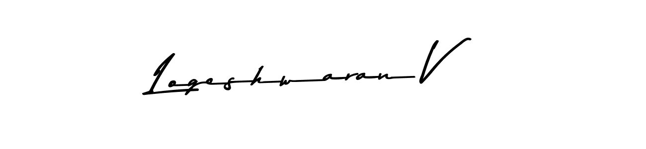 Design your own signature with our free online signature maker. With this signature software, you can create a handwritten (Asem Kandis PERSONAL USE) signature for name Logeshwaran V. Logeshwaran V signature style 9 images and pictures png