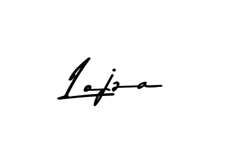 How to make Lojza name signature. Use Asem Kandis PERSONAL USE style for creating short signs online. This is the latest handwritten sign. Lojza signature style 9 images and pictures png