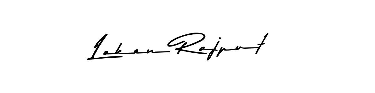 How to make Loken Rajput name signature. Use Asem Kandis PERSONAL USE style for creating short signs online. This is the latest handwritten sign. Loken Rajput signature style 9 images and pictures png