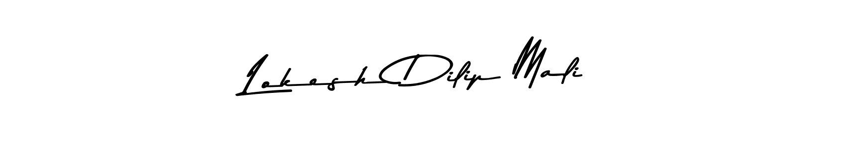Make a beautiful signature design for name Lokesh Dilip Mali. With this signature (Asem Kandis PERSONAL USE) style, you can create a handwritten signature for free. Lokesh Dilip Mali signature style 9 images and pictures png