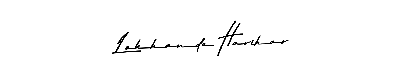 The best way (Asem Kandis PERSONAL USE) to make a short signature is to pick only two or three words in your name. The name Lokhande Harihar include a total of six letters. For converting this name. Lokhande Harihar signature style 9 images and pictures png