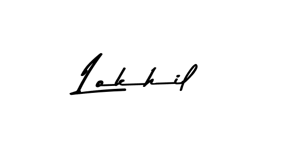 How to make Lokhil name signature. Use Asem Kandis PERSONAL USE style for creating short signs online. This is the latest handwritten sign. Lokhil signature style 9 images and pictures png