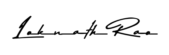 How to make Loknath Rao name signature. Use Asem Kandis PERSONAL USE style for creating short signs online. This is the latest handwritten sign. Loknath Rao signature style 9 images and pictures png