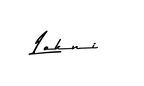 How to make Lokni name signature. Use Asem Kandis PERSONAL USE style for creating short signs online. This is the latest handwritten sign. Lokni signature style 9 images and pictures png