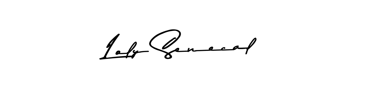 How to make Loly Senecal name signature. Use Asem Kandis PERSONAL USE style for creating short signs online. This is the latest handwritten sign. Loly Senecal signature style 9 images and pictures png