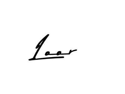Create a beautiful signature design for name Loor. With this signature (Asem Kandis PERSONAL USE) fonts, you can make a handwritten signature for free. Loor signature style 9 images and pictures png