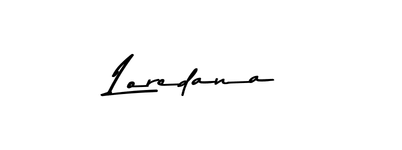 Make a beautiful signature design for name Loredana. With this signature (Asem Kandis PERSONAL USE) style, you can create a handwritten signature for free. Loredana signature style 9 images and pictures png