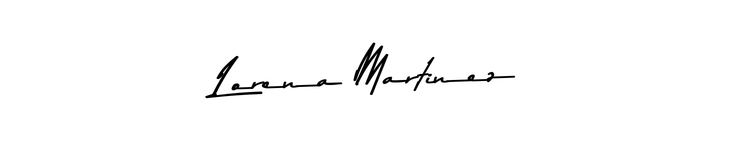 How to make Lorena Martinez name signature. Use Asem Kandis PERSONAL USE style for creating short signs online. This is the latest handwritten sign. Lorena Martinez signature style 9 images and pictures png