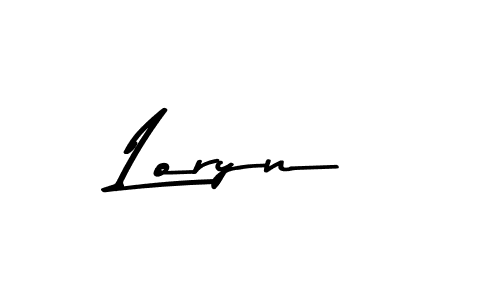 How to make Loryn name signature. Use Asem Kandis PERSONAL USE style for creating short signs online. This is the latest handwritten sign. Loryn signature style 9 images and pictures png