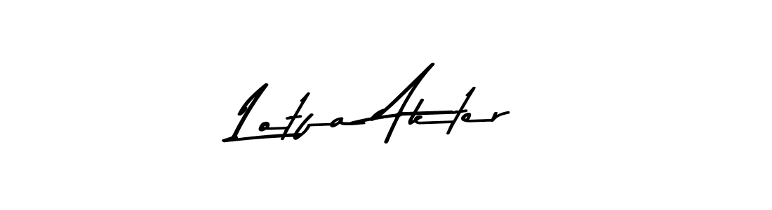 Design your own signature with our free online signature maker. With this signature software, you can create a handwritten (Asem Kandis PERSONAL USE) signature for name Lotfa Akter. Lotfa Akter signature style 9 images and pictures png