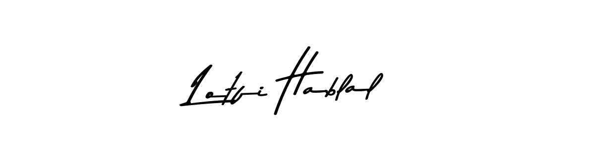 How to make Lotfi Hablal name signature. Use Asem Kandis PERSONAL USE style for creating short signs online. This is the latest handwritten sign. Lotfi Hablal signature style 9 images and pictures png