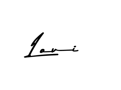 Create a beautiful signature design for name Loui. With this signature (Asem Kandis PERSONAL USE) fonts, you can make a handwritten signature for free. Loui signature style 9 images and pictures png