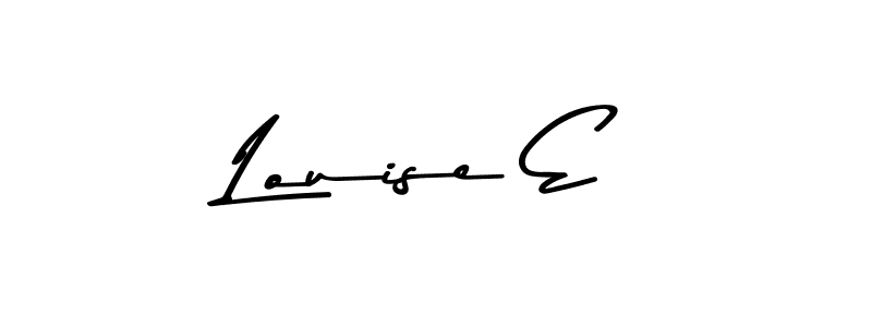 How to make Louise E name signature. Use Asem Kandis PERSONAL USE style for creating short signs online. This is the latest handwritten sign. Louise E signature style 9 images and pictures png