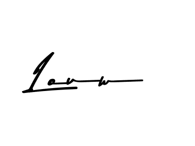 How to make Louw name signature. Use Asem Kandis PERSONAL USE style for creating short signs online. This is the latest handwritten sign. Louw signature style 9 images and pictures png