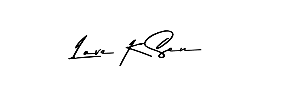 Design your own signature with our free online signature maker. With this signature software, you can create a handwritten (Asem Kandis PERSONAL USE) signature for name Love K Sen. Love K Sen signature style 9 images and pictures png