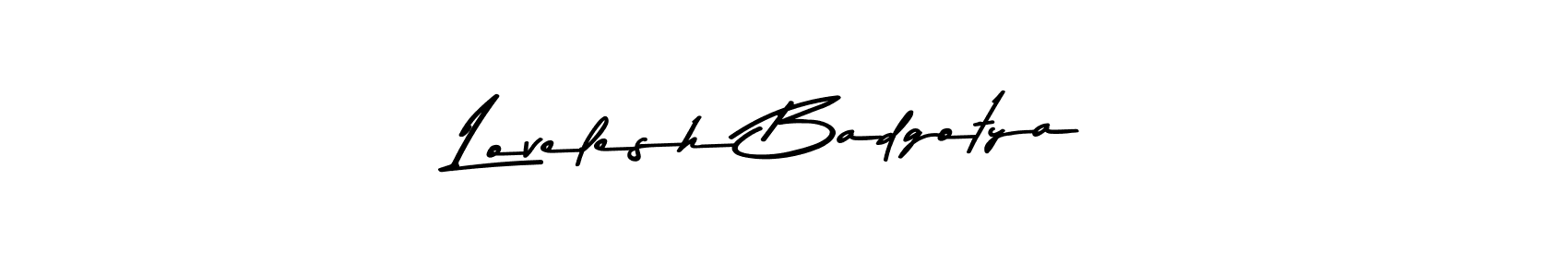 This is the best signature style for the Lovelesh Badgotya name. Also you like these signature font (Asem Kandis PERSONAL USE). Mix name signature. Lovelesh Badgotya signature style 9 images and pictures png