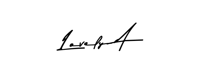 Lovely A stylish signature style. Best Handwritten Sign (Asem Kandis PERSONAL USE) for my name. Handwritten Signature Collection Ideas for my name Lovely A. Lovely A signature style 9 images and pictures png