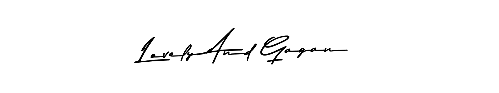 Design your own signature with our free online signature maker. With this signature software, you can create a handwritten (Asem Kandis PERSONAL USE) signature for name Lovely And Gagan. Lovely And Gagan signature style 9 images and pictures png