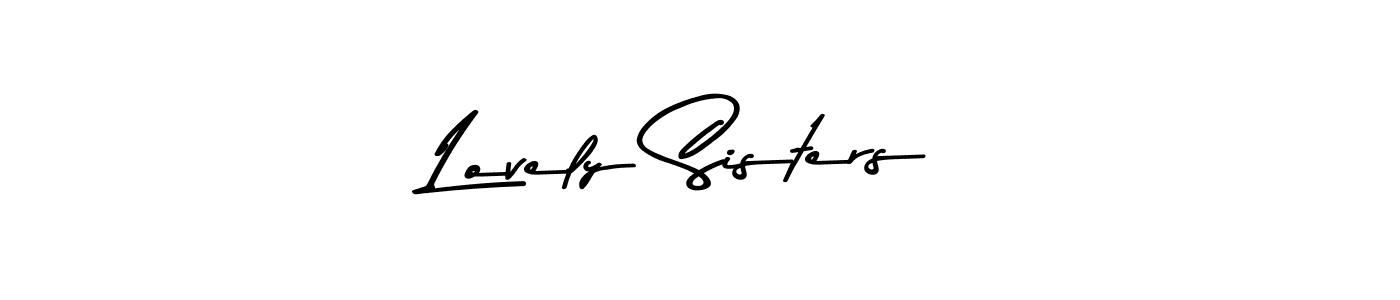 How to make Lovely Sisters name signature. Use Asem Kandis PERSONAL USE style for creating short signs online. This is the latest handwritten sign. Lovely Sisters signature style 9 images and pictures png