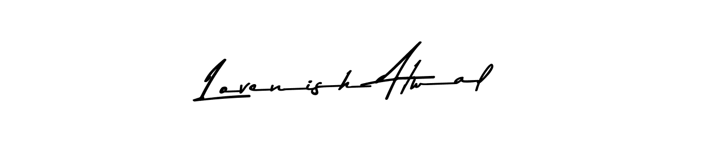 The best way (Asem Kandis PERSONAL USE) to make a short signature is to pick only two or three words in your name. The name Lovenish Atwal include a total of six letters. For converting this name. Lovenish Atwal signature style 9 images and pictures png