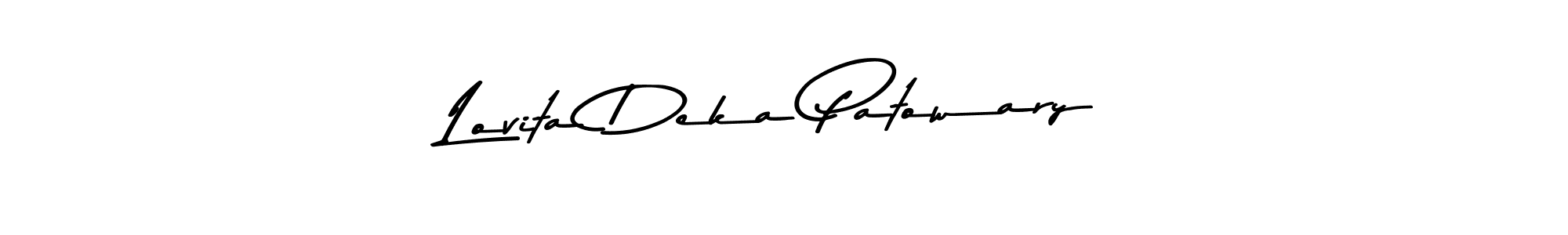 Make a beautiful signature design for name Lovita Deka Patowary. With this signature (Asem Kandis PERSONAL USE) style, you can create a handwritten signature for free. Lovita Deka Patowary signature style 9 images and pictures png