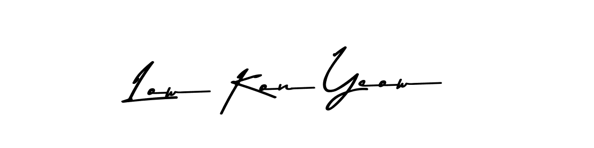 The best way (Asem Kandis PERSONAL USE) to make a short signature is to pick only two or three words in your name. The name Low Kon Yeow include a total of six letters. For converting this name. Low Kon Yeow signature style 9 images and pictures png